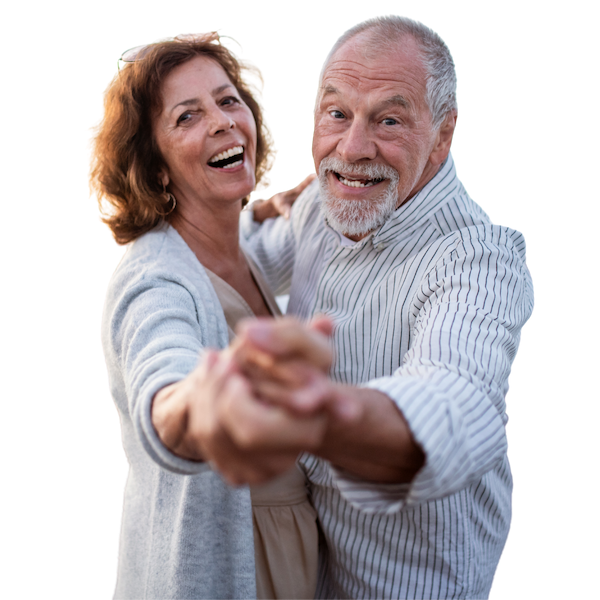 Happy Senior Couple Dancing in Belvedere, CA